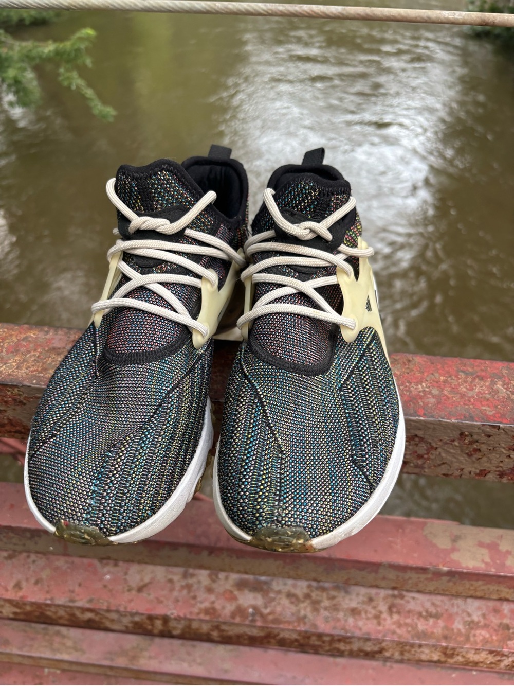Nike Multicolor Knit Sneakers with Cream Accents